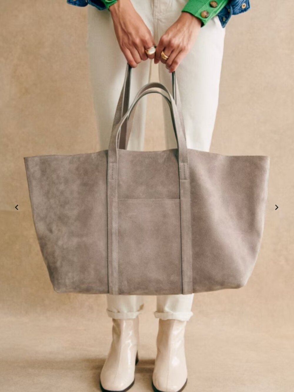 Sezane Gabin Maxi Tote Bag Grey